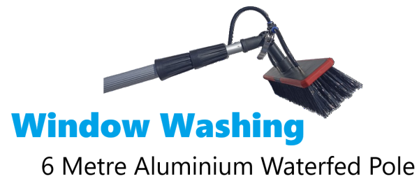 6 metre aluminium water-fed pole with solar brush head