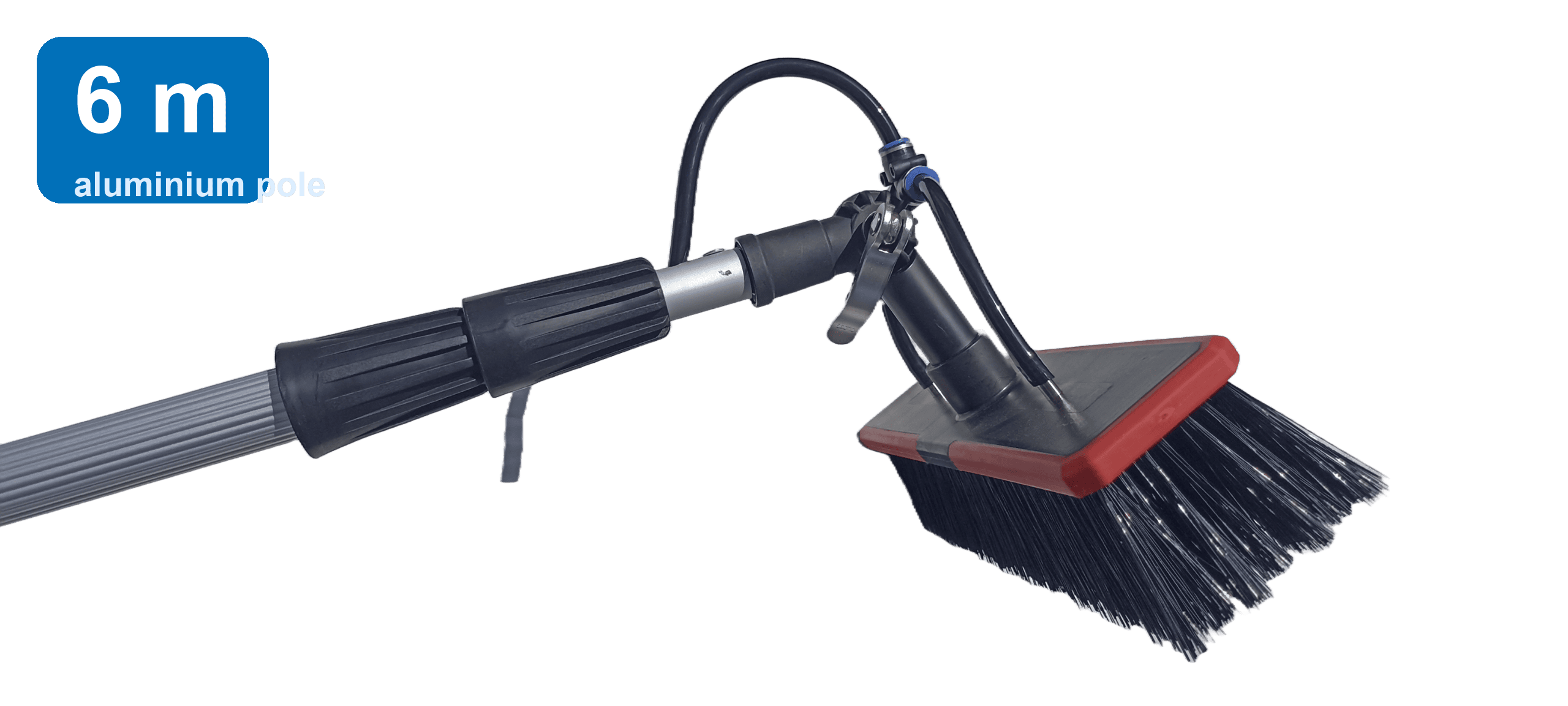 6m aluminium water-fed pole with brush head for window and solar cleaning